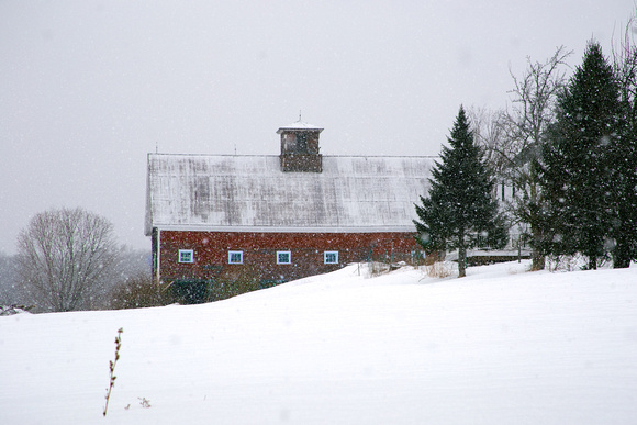 Snowy Winter Barn
